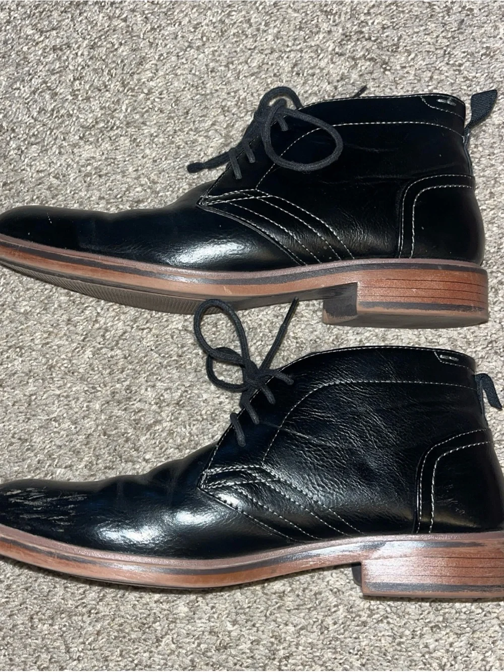 Sonoma Black Chukka Boots Ortholite Eco Insole Lace Up Mens Size 9 Faux Leather